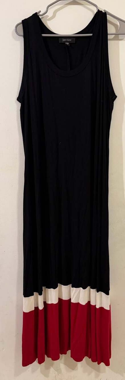 Karen Kane Colorblock Sleeveless Maxi Dress Black White Red 1X